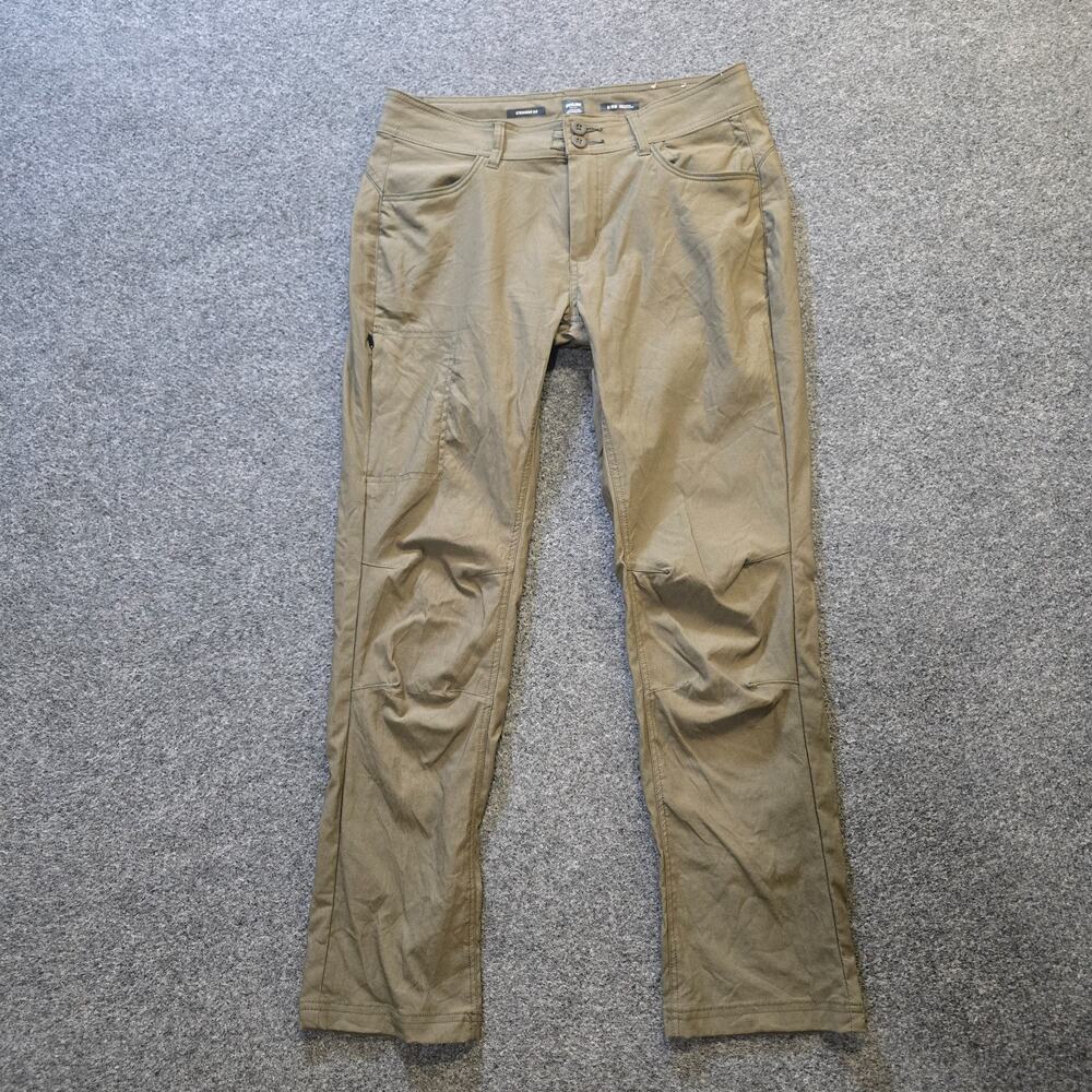 Prana Pants Womens 8 Green Nylon Straight Leg Stretch Pockets Outdoors Casual